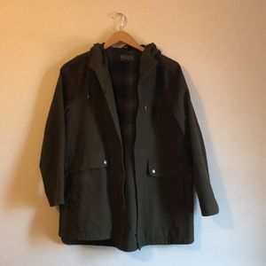 Pendleton Helena Olive Green Mid Length Wool Lined Cotton Jacket in Size Large